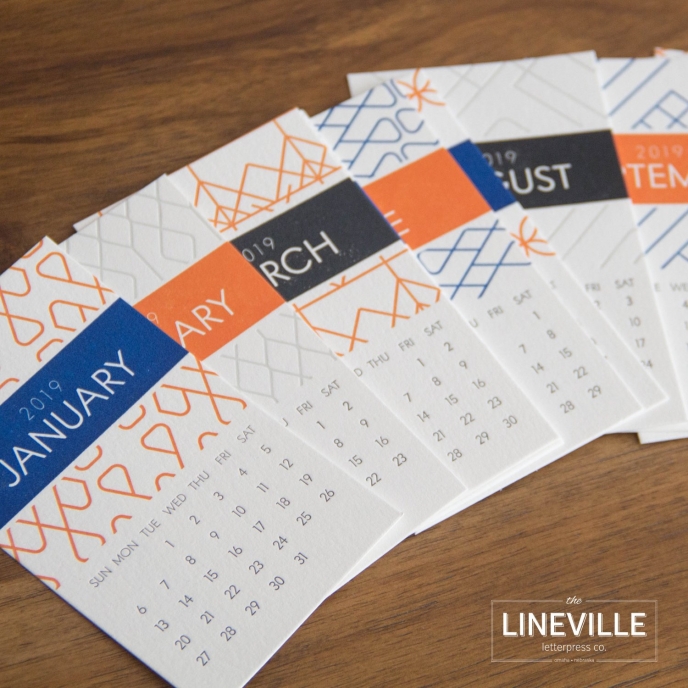 Lineville Letterpress Co 2019 Calendar | Pitter Pattern