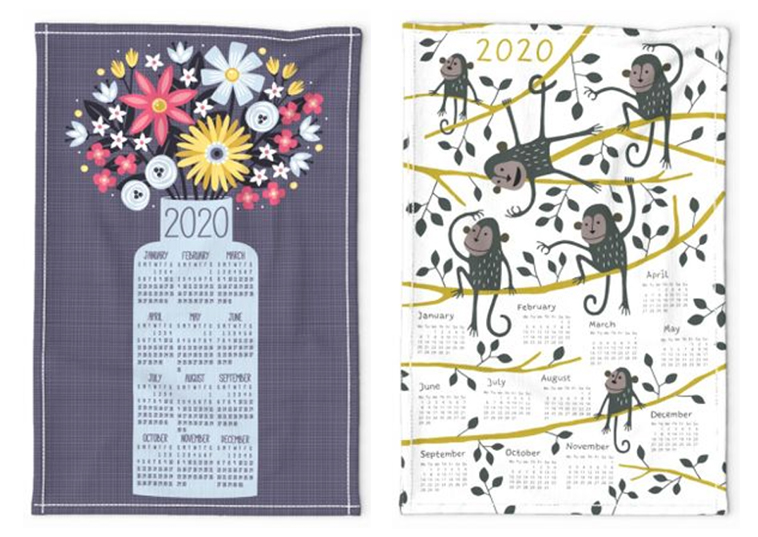20 beautiful calendar tea towels for 2020 [10] | Pitter Pattern